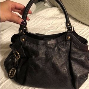 Authentic Large Leather Gucci Sukey tote